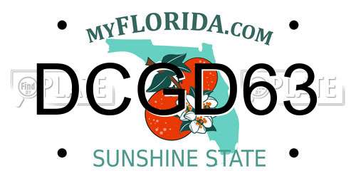 DCGD63 Florida License Plate