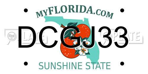 DCGJ33 Florida License Plate