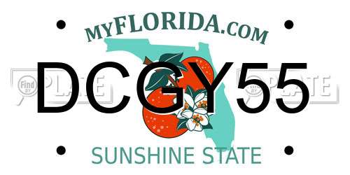 DCGY55 Florida License Plate