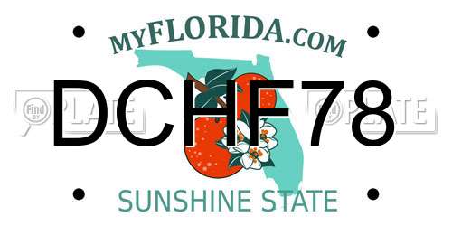 DCHF78 Florida License Plate