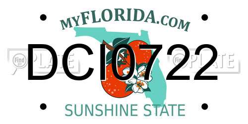 DCI0722 Florida License Plate
