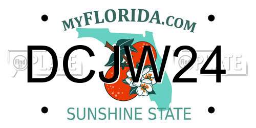 DCJW24 Florida License Plate