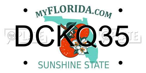 DCKQ35 Florida License Plate