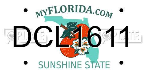 DCL1611 Florida License Plate