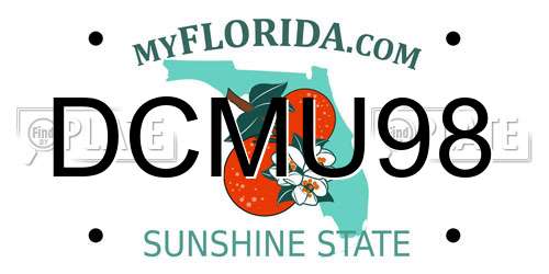 DCMU98 Florida License Plate