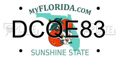 DCQE83 Florida License Plate