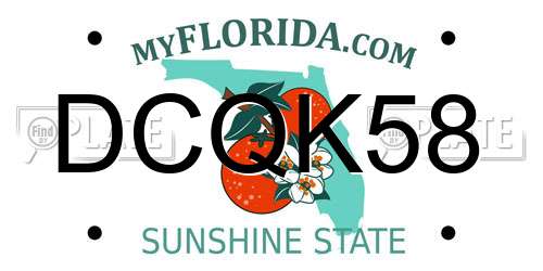 DCQK58 Florida License Plate
