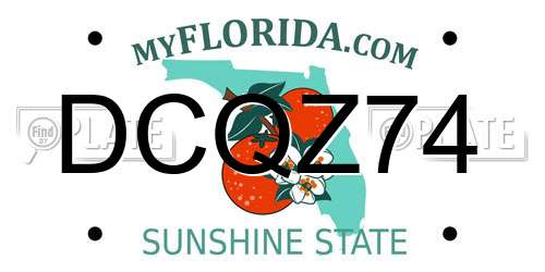 DCQZ74 Florida License Plate