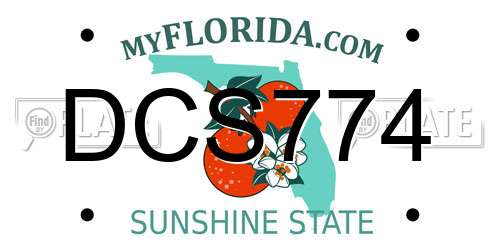 DCS774 Florida License Plate