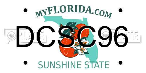 DCSC96 Florida License Plate