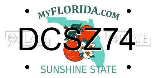 DCSZ74 Florida License Plate
