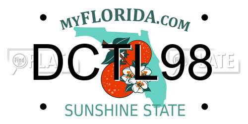 DCTL98 Florida License Plate