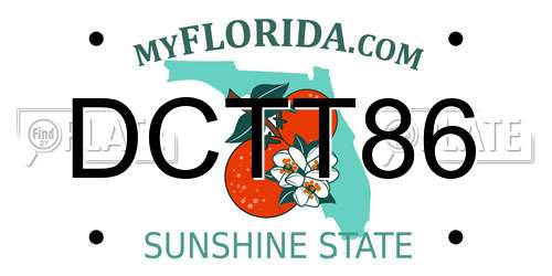 DCTT86 Florida License Plate