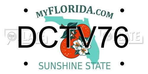 DCTV76 Florida License Plate