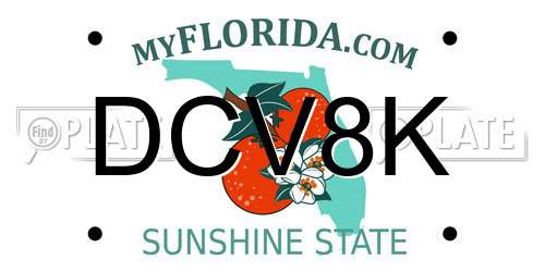 DCV8K Florida License Plate