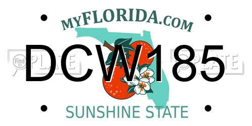DCW185 Florida License Plate