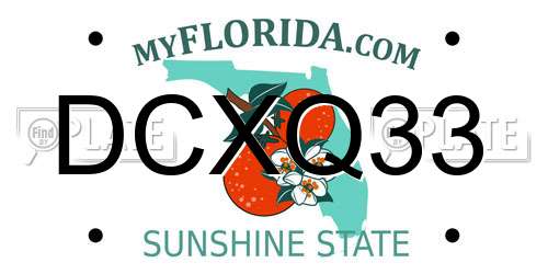 DCXQ33 Florida License Plate