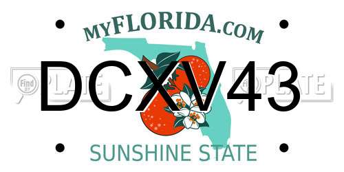 DCXV43 Florida License Plate