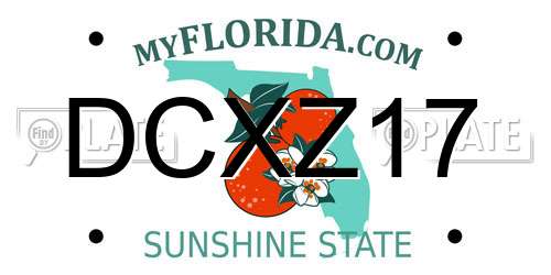 DCXZ17 Florida License Plate