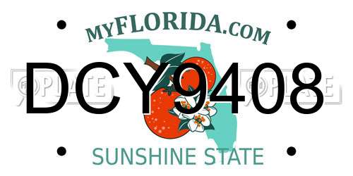 DCY9408 Florida License Plate