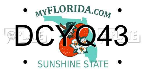 DCYQ43 Florida License Plate