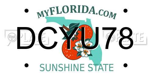 DCYU78 Florida License Plate