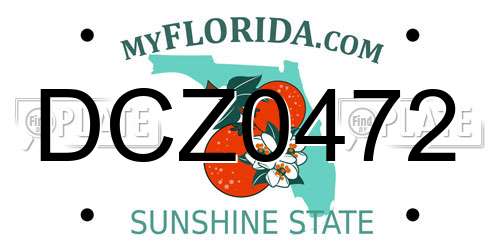 DCZ0472 Florida License Plate
