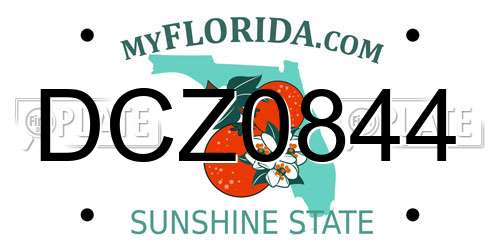 DCZ0844 Florida License Plate