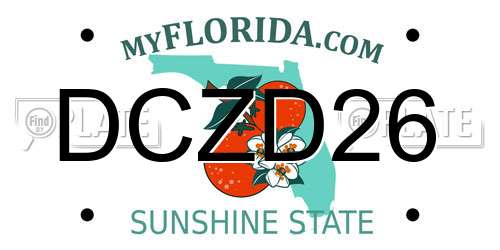 DCZD26 Florida License Plate
