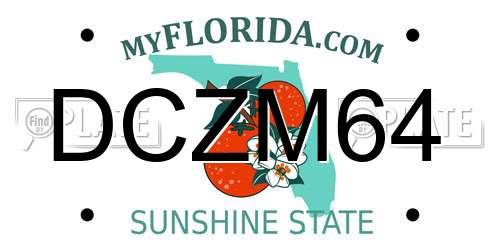 DCZM64 Florida License Plate