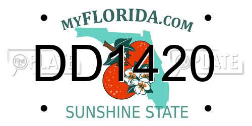 DD1420 Florida License Plate