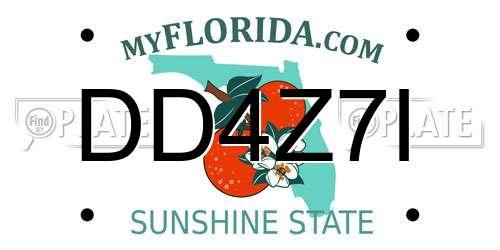 DD4Z7I Florida License Plate