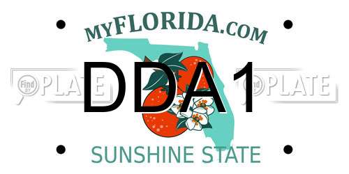 DDA1 Florida License Plate