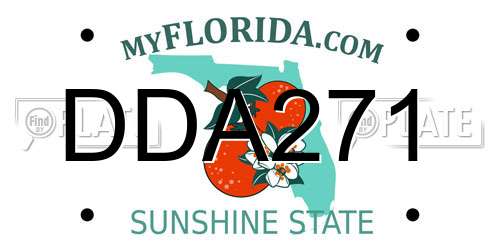 DDA271 Florida License Plate