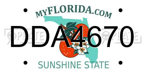 DDA4670 Florida License Plate