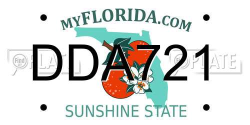 DDA721 Florida License Plate