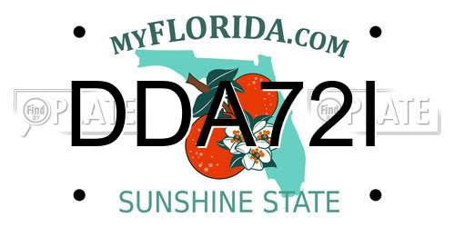 DDA72I Florida License Plate