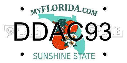 DDAC93 Florida License Plate