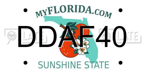 DDAF40 Florida License Plate