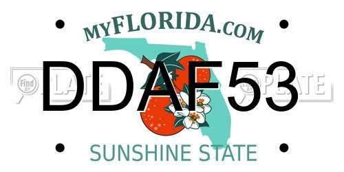 DDAF53 Florida License Plate