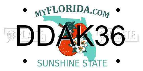 DDAK36 Florida License Plate