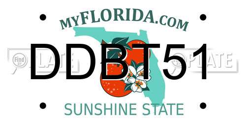 DDBT51 Florida License Plate
