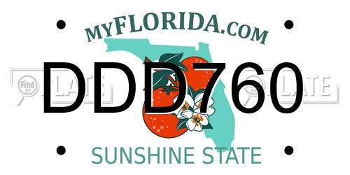 DDD760 Florida License Plate