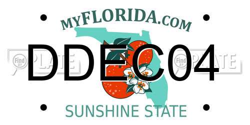 DDEC04 Florida License Plate