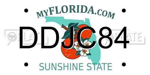 DDJC84 Florida License Plate