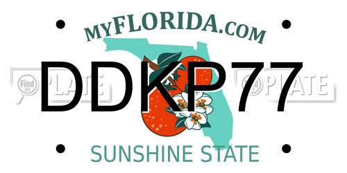 DDKP77 Florida License Plate