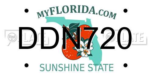 DDN720 Florida License Plate