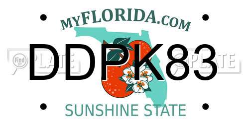 DDPK83 Florida License Plate