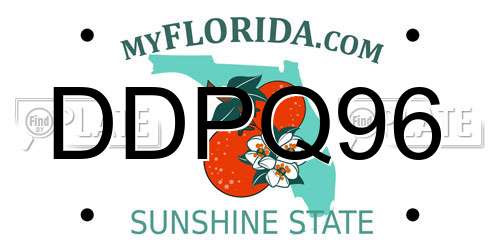 DDPQ96 Florida License Plate