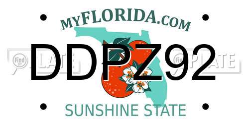 DDPZ92 Florida License Plate